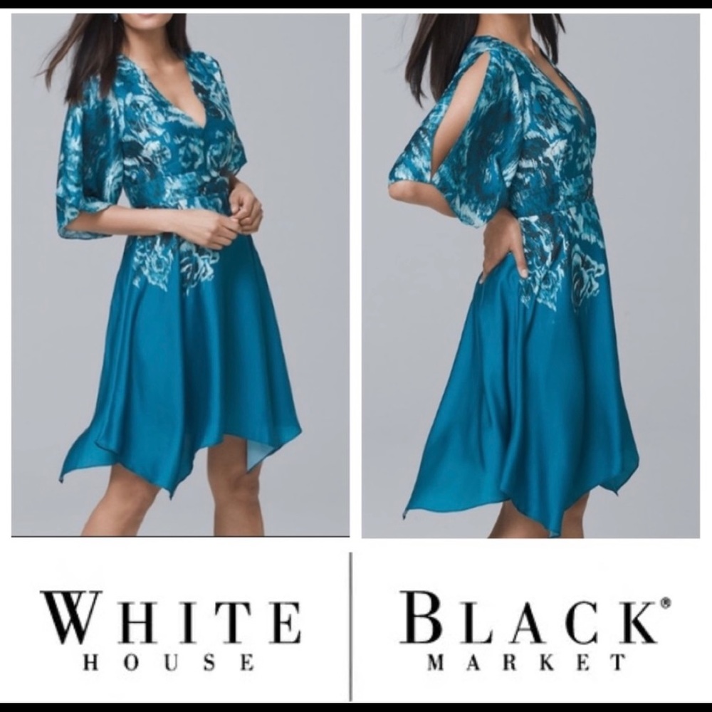 Blue silk dress